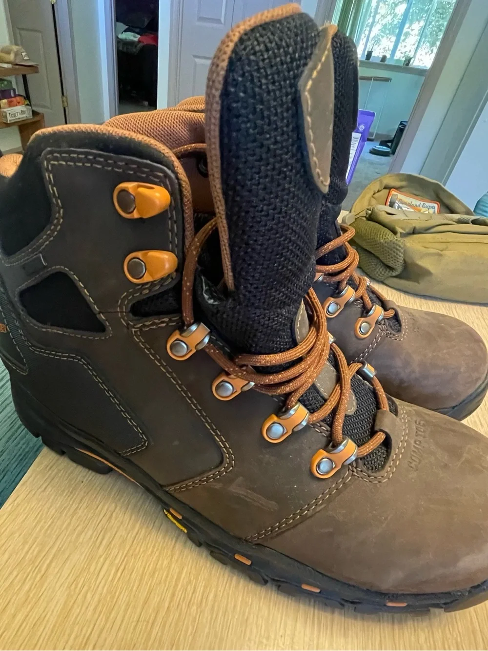 Danner Brown and Black Lace-Up Waterproof Hiking Boots